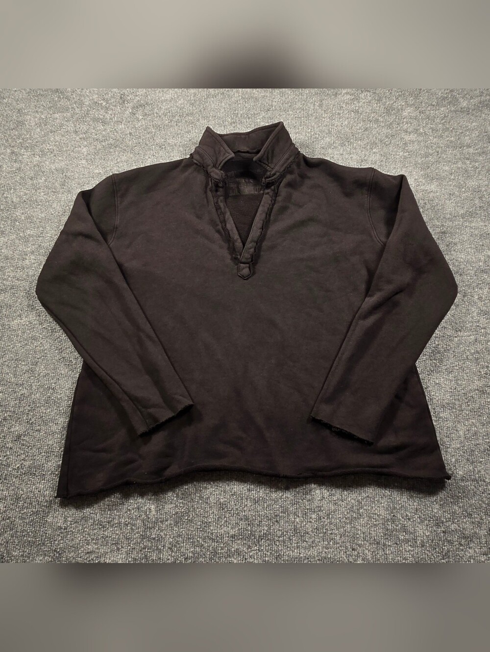 ​Frank & Eileen Black‎ Patrick Popover Henley Triple Fleece Sweatshirt Size L